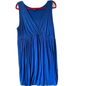 Lane Bryant Sleeveless Stretch  Dress V Neck Blue Shimmer size 14/16